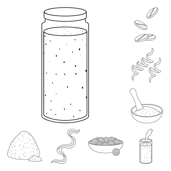 Isolerat objekt av mat och vegan symbol. Insamling av mat och ogräs Lager vektor illustration. — Stock vektor