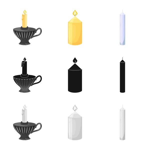 Objet isolé de détente et icône de flamme. Collection de relaxation et de cire symbole de stock pour le web . — Image vectorielle