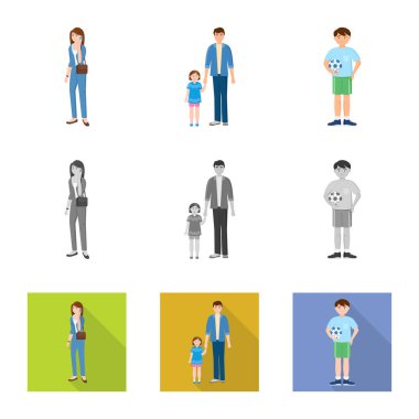 Karakter ve avatar logo vektör tasarımı. Karakter ve portre hisse senedi vektör çizim topluluğu.