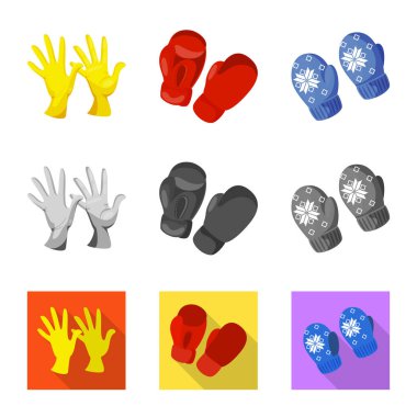 Vektör tasarımı siluet ve güvenlik sembolü. Web için siluet ve konfor hisse senedi simgesi kümesi.