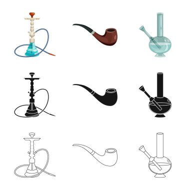 Çöp illüstrasyon vektör ve sembol durdurmak. Çöp ve alışkanlık hisse senedi vektör çizim topluluğu.