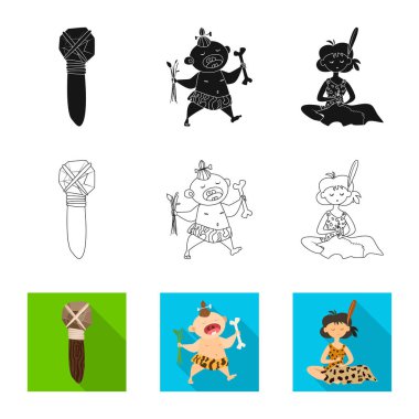 Evrim ve tarih öncesi işareti vektör Illustration. Evrim ve geliştirme hisse senedi vektör çizim topluluğu.