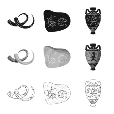 Hikaye ve öğeleri simge vektör Illustration. Web için hikaye ve öznitelikleri hisse senedi simgesi kümesi.