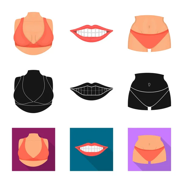 Vector design of body and part icon. Set of body and anatomy stock vector illustration. — Stock Vector