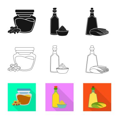 Sağlıklı ve sebze logosu yalıtılmış nesne. Sağlıklı kümesi ve hisse senedi için tarım vektör simgesi.