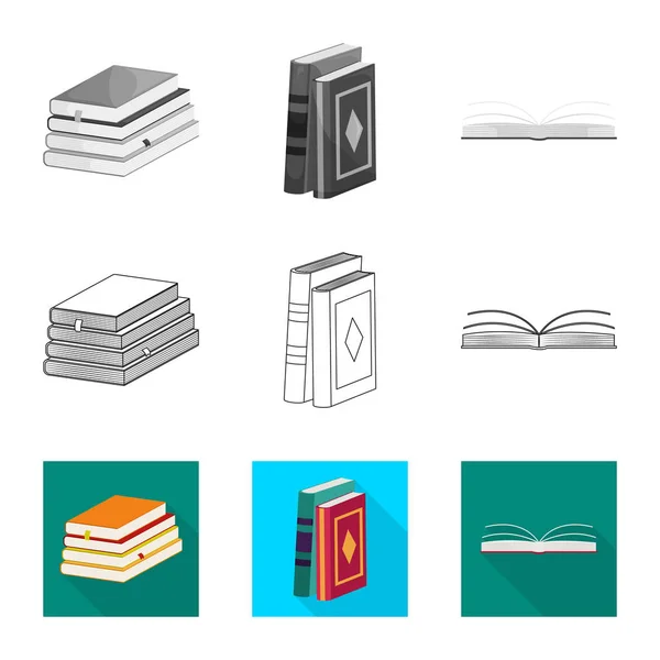 Vektorillustration des Trainings und des Coverlogos. Set von Schulungen und Buchhandlung Vektor-Symbol für Aktien. — Stockvektor