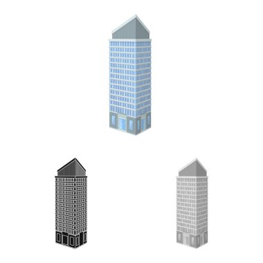 Gökdelen ve ofis işareti izole nesne. Stok lar için gökdelen ve departman vektör simgesi kümesi.