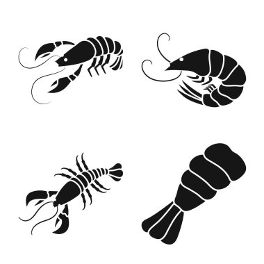 Et ve incelik logo vektör Illustration. Et ve yengeç stok vektör çizim seti.