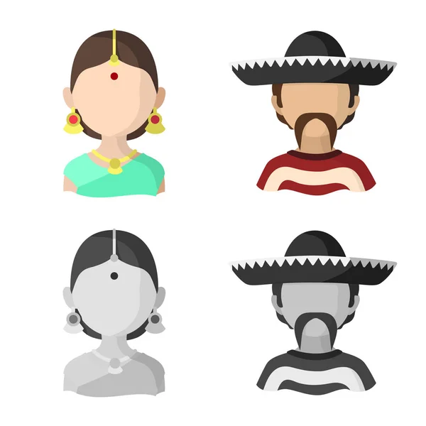 Diseño vectorial de imitador e icono residente. Conjunto de imitador y símbolo de stock de cultura para web . — Vector de stock