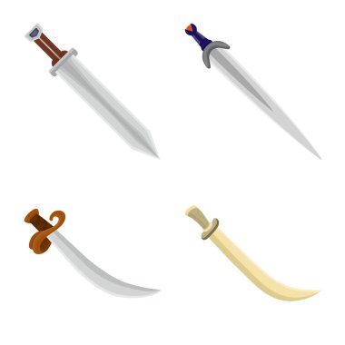 Kılıç ve hançer simge vektör Illustration. Kılıç ve silah hisse senedi simgesi için web topluluğu.