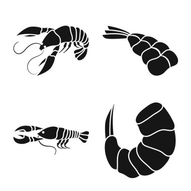 Et ve incelik simge vektör Illustration. Et topluluğu ve hisse senedi için yengeç vektör simgesi.