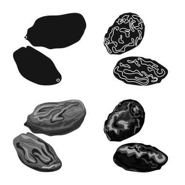 Gıda ve ham logo yalıtılmış nesne. Gıda kümesi ve hisse senedi için doğa vektör simgesi.