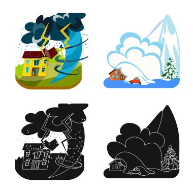 Hava ve sıkıntı logo yalıtılmış nesne. Hava ve web için crash hisse senedi simgesi toplama.