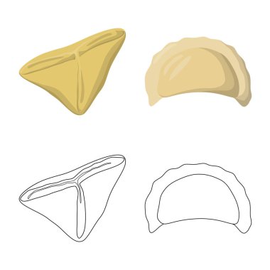 Ürün ve pişirme simge vektör Illustration. Ürünler ve web için hisse senedi simgesi meze koleksiyonu.