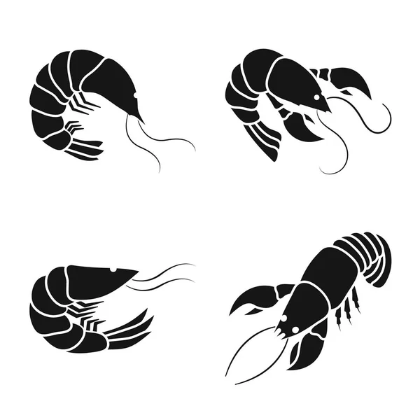 Ilustración vectorial del logotipo de carne y delicadeza. Conjunto de ilustración de vector de caldo de carne y cangrejo . — Archivo Imágenes Vectoriales