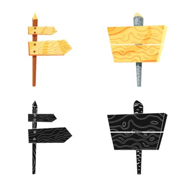 Ham izole nesnesini ve orman işareti. Parke hisse senedi vektör çizim ve ham kümesi.