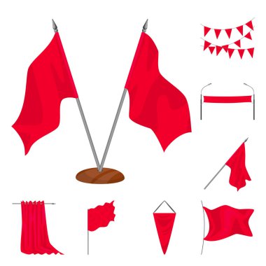 Promosyon izole nesnesini ve Tekstil sembolü. Promosyon ve beyaz hisse senedi vektör çizim seti.