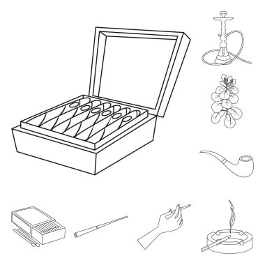 Sağlık ve nikotin simgesi izole nesne. Web için sağlık ve istatistik stok sembolü toplama.