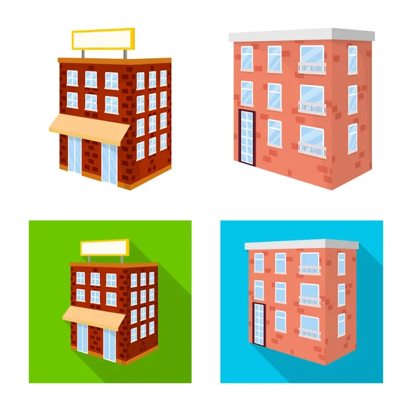 Vektori esimerkki rakentamisen ja rakennuksen merkki. Rakennus- ja kiinteistövektorikuvakkeen kerääminen varastoon . — vektorikuva