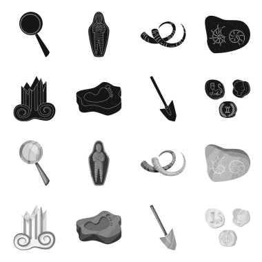 Hikaye ve öğeler logo vektör tasarımı. Hikaye ve öznitelikleri hisse senedi vektör çizim topluluğu.