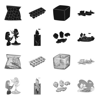 Doku ve donmuş logo yalıtılmış nesne. Doku ve hisse senedi için şeffaf vektör ikon koleksiyonu.