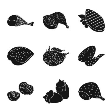 Restoran ve tarım sembolü vektör tasarımı. Web için restoran ve ham stok sembolü koleksiyonu.