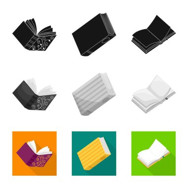 Eğitim ve kapak simge vektör tasarımı. Eğitim ve web için kitapçı hisse senedi simgesi.