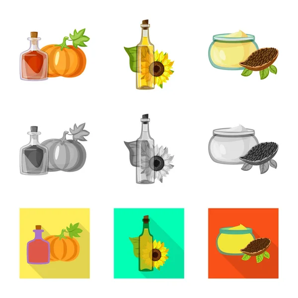 Objet isolé de signe sain et végétal. Collection de symboles de stock sain et agricole pour le web . — Image vectorielle