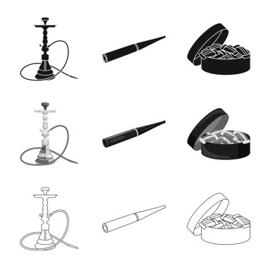 Çöp tasarımını vektör ve simge durdurmak. Çöp ve alışkanlık hisse senedi vektör çizim seti.