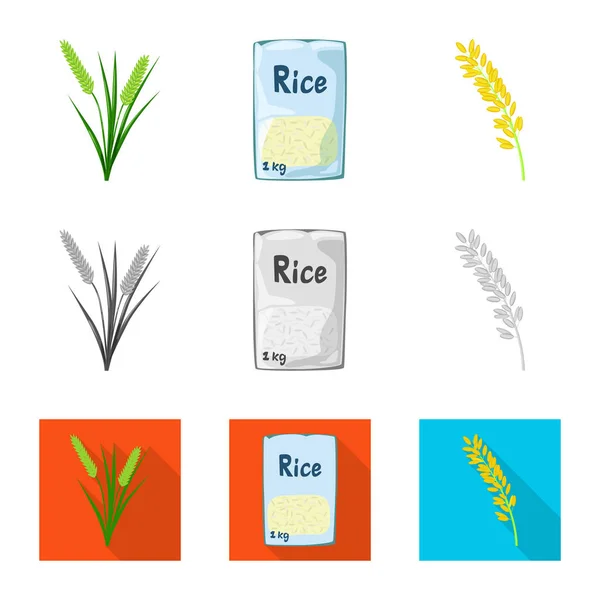 Isolated object of crop and ecological sign. Collection of crop and cooking stock vector illustration. — Stock Vector