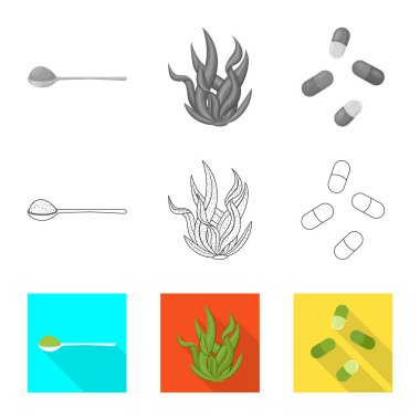 Protein ve deniz logo vektör tasarımı. Protein ve web için doğal hisse senedi simgesi.