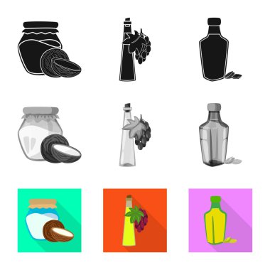 Sağlıklı ve sebze simge vektör Illustration. Tarım hisse senedi vektör çizim ve sağlıklı kümesi.