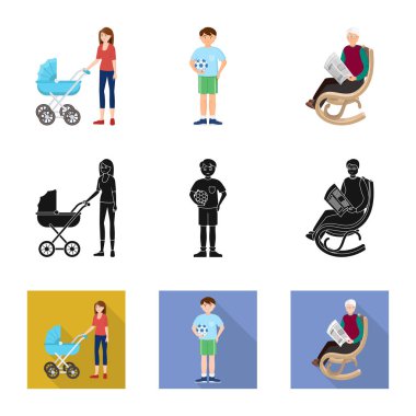 Karakter ve avatar simge vektör tasarımı. Karakter ve portre hisse senedi simgesi için web topluluğu.