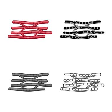 Lif ve kas simge vektör tasarımı. Web için lif ve vücut hisse senedi simgesi kümesi.