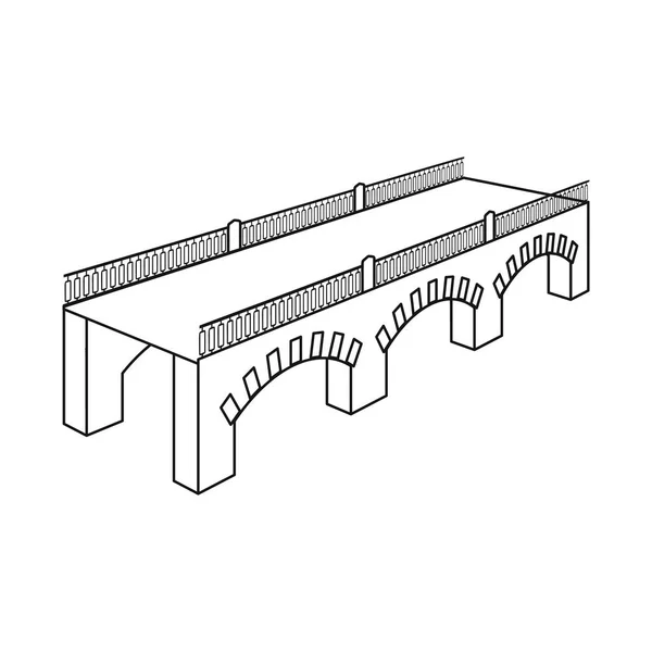 Vector illustratie van brug en verplaatsing icoon. Verzameling van brug-en kolomvector pictogram voor voorraad. — Stockvector
