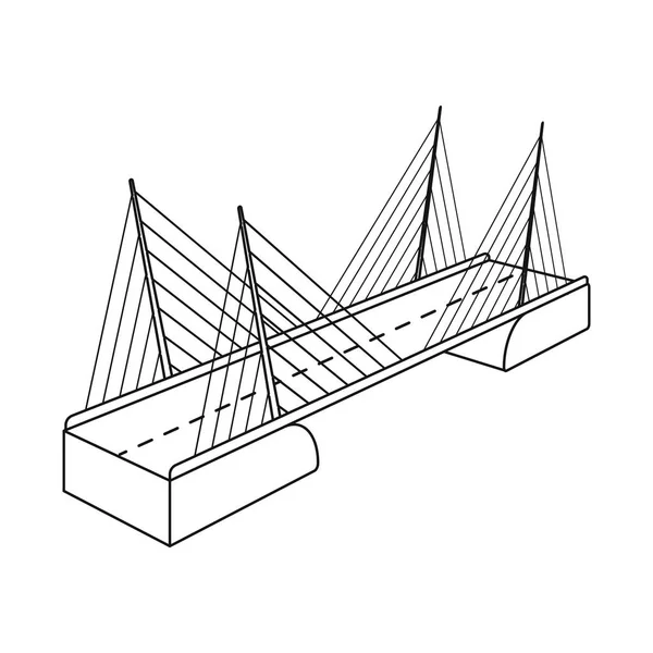 Diseño vectorial de puente y señal de construcción. Colección de puente y icono de vector suspendido para stock . — Vector de stock