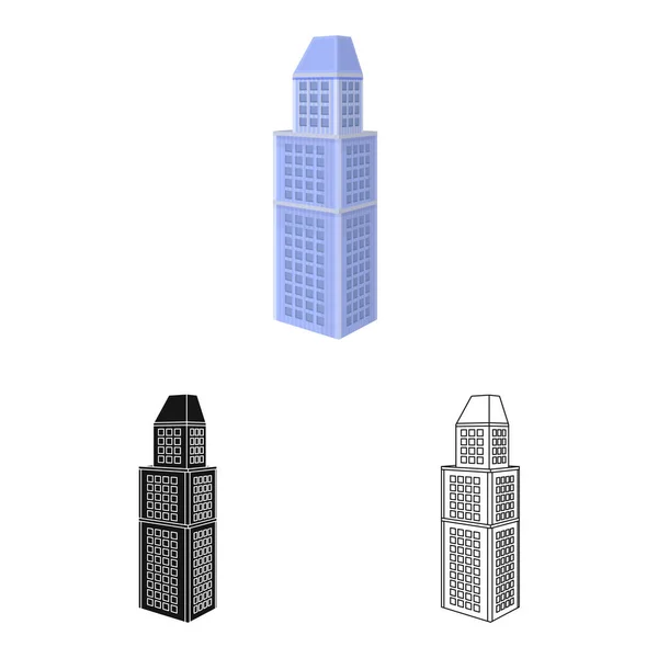 Isoliertes Objekt von Wolkenkratzer und Bürosymbol. Sammlung von Wolkenkratzer und Firmenaktiensymbol für das Web. — Stockvektor