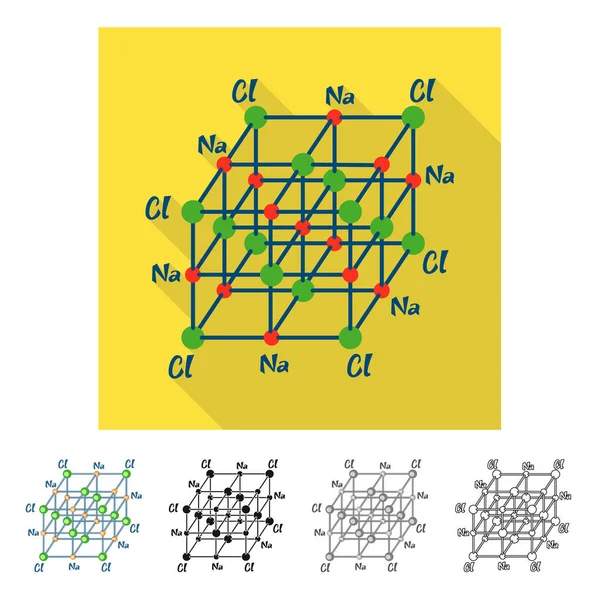 塩と化学記号のベクター設計。ウェブ用塩と調味料ストックシンボルのセット. — ストックベクタ