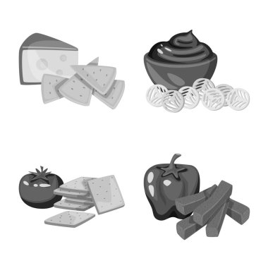 Tat ve pişirme sembolü vektör tasarımı. Stok için tat ve seasonin vektör simgesinin toplanması.