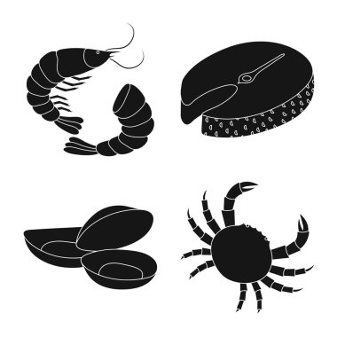 Pazar ve deniz logosu vektör tasarımı. Web için pazar ve deniz stok sembolü seti.