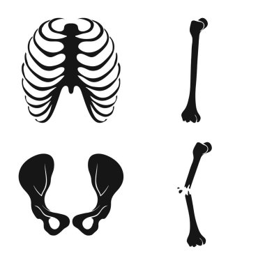Biyoloji ve tıbbi işaret vektör Illustration. Hisse senedi için biyoloji ve iskelet vektör simgesi koleksiyonu.