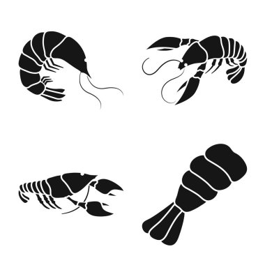 Et ve incelik sembolü vektör Illustration. Web için et ve yengeç stok sembolü seti.