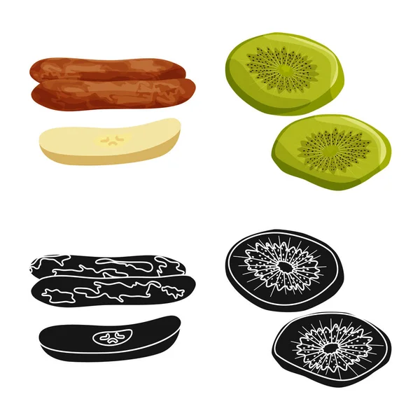 Illustration vectorielle des aliments et des signes crus. Ensemble de nourriture et icône vectorielle de la nature pour le stock . — Image vectorielle