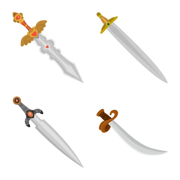 Ilustração vetorial do ícone espada e punhal. Conjunto de espada e arma estoque vetor ilustração . —  Vetores de Stock