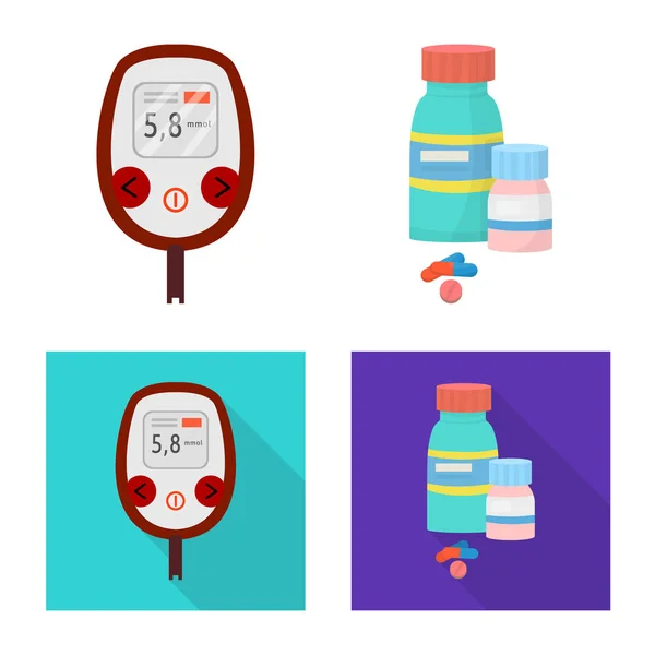 Vektor design av kost och behandling symbol. Samling av kost och medicin vektor ikonen för lager. — Stock vektor