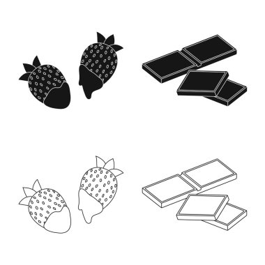 Gıda ve nefis sembolü yalıtılmış nesne. Gıda ve hisse senedi için kahverengi vektör ikon koleksiyonu.