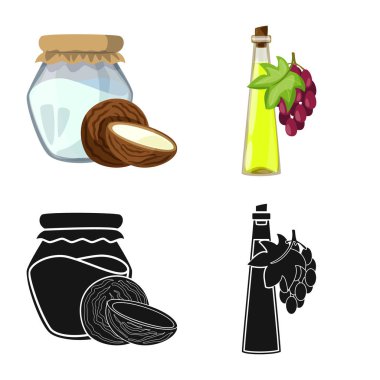 Sağlıklı ve sebze işareti vektör Illustration. Sağlıklı topluluğu ve web için tarım hisse senedi simgesi.