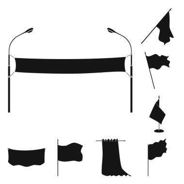 Malzeme ve medya sembolüvektör tasarımı. Stok için malzeme ve tekstil vektör simgesi kümesi.