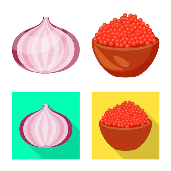 Ilustración vectorial del sabor y el logotipo del producto. Set de sabores y caldo de cocina símbolo para web . — Vector de stock
