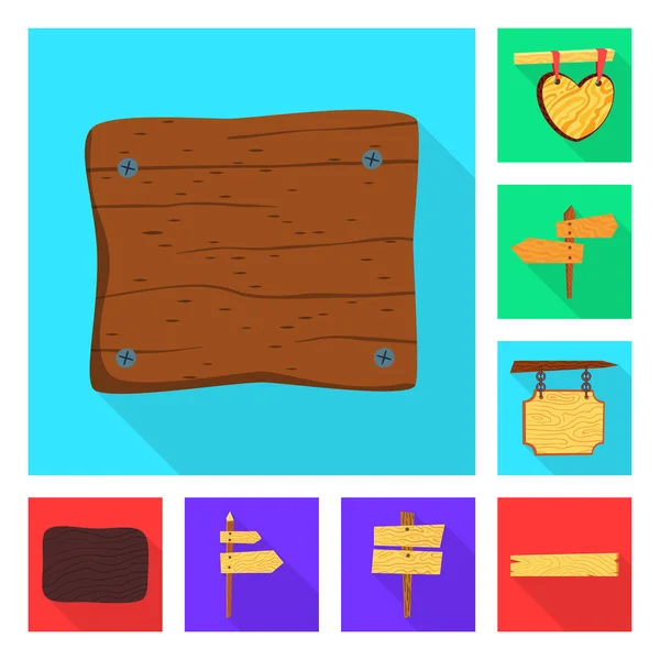 Objeto aislado de símbolo crudo y de madera. Conjunto de icono de vector de bosque y crudo para stock . — Vector de stock